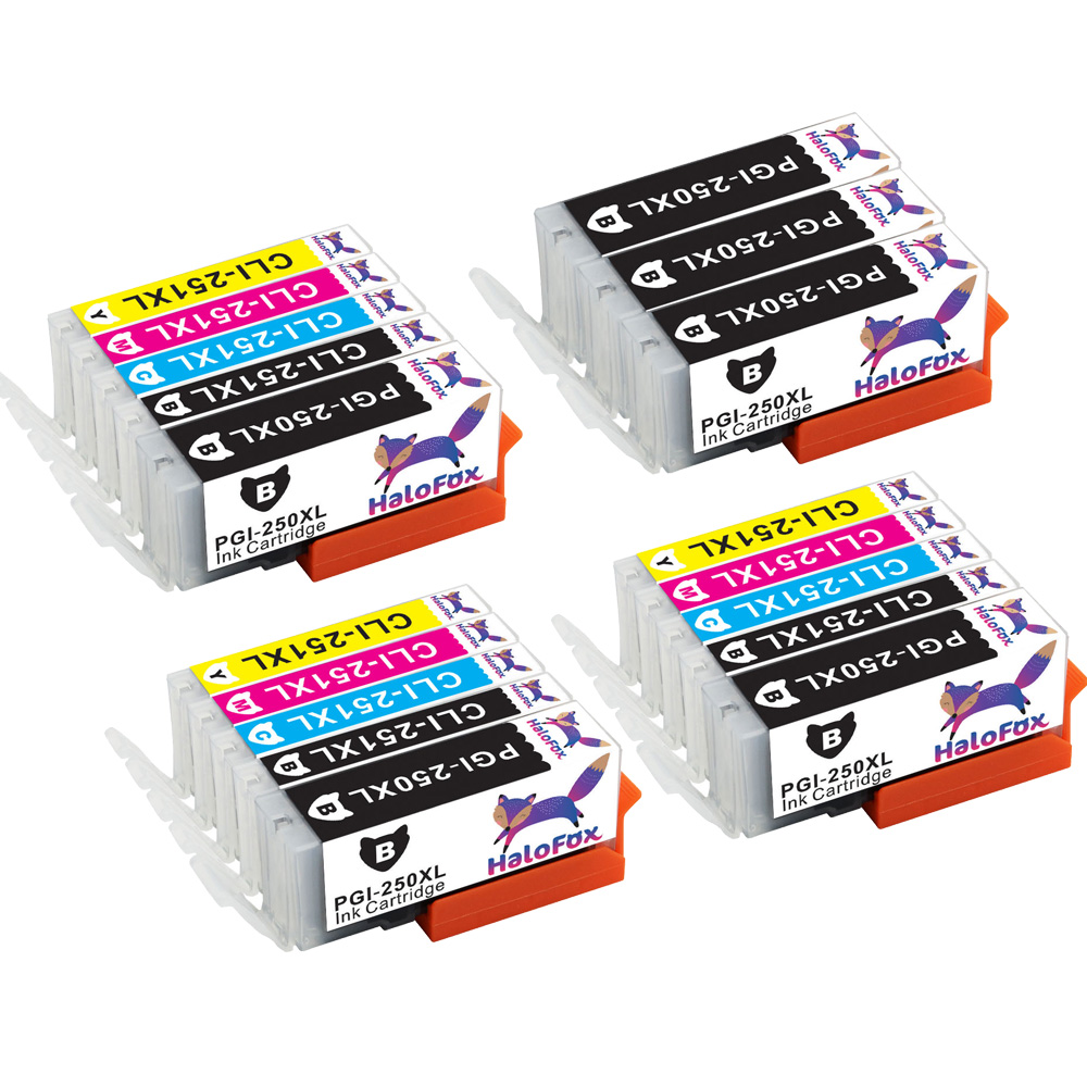 18PK Ink Cartridges PGI-250XL CLI-251XL Compatible for Canon PIXMA mg6620 mg5520 (No Gray)