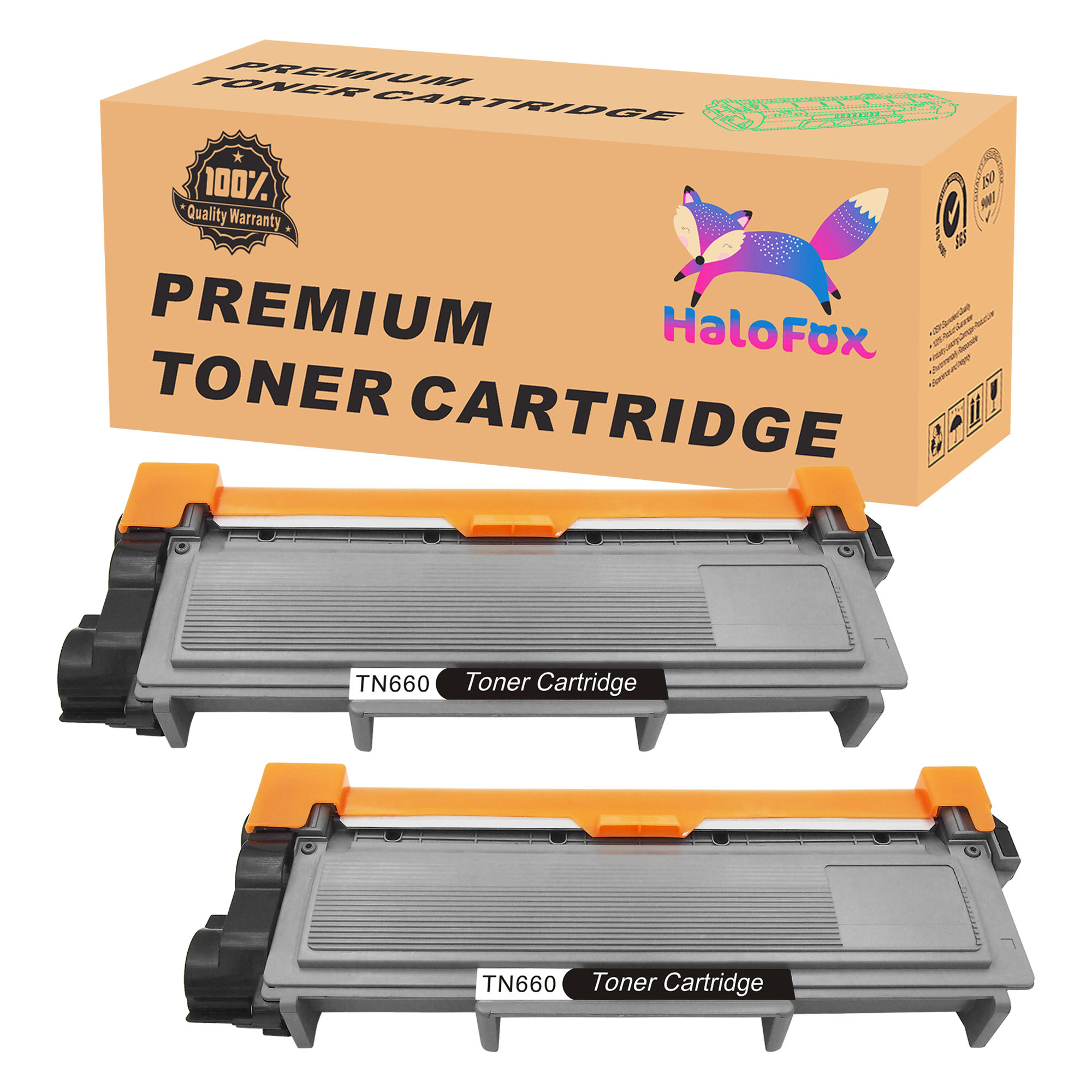 HaloFox 2PK Compatible Toner For Brother TN660 TN630 MFC-L2700DW HL-L2360DW HL-L2380DW MFC-L2740DW