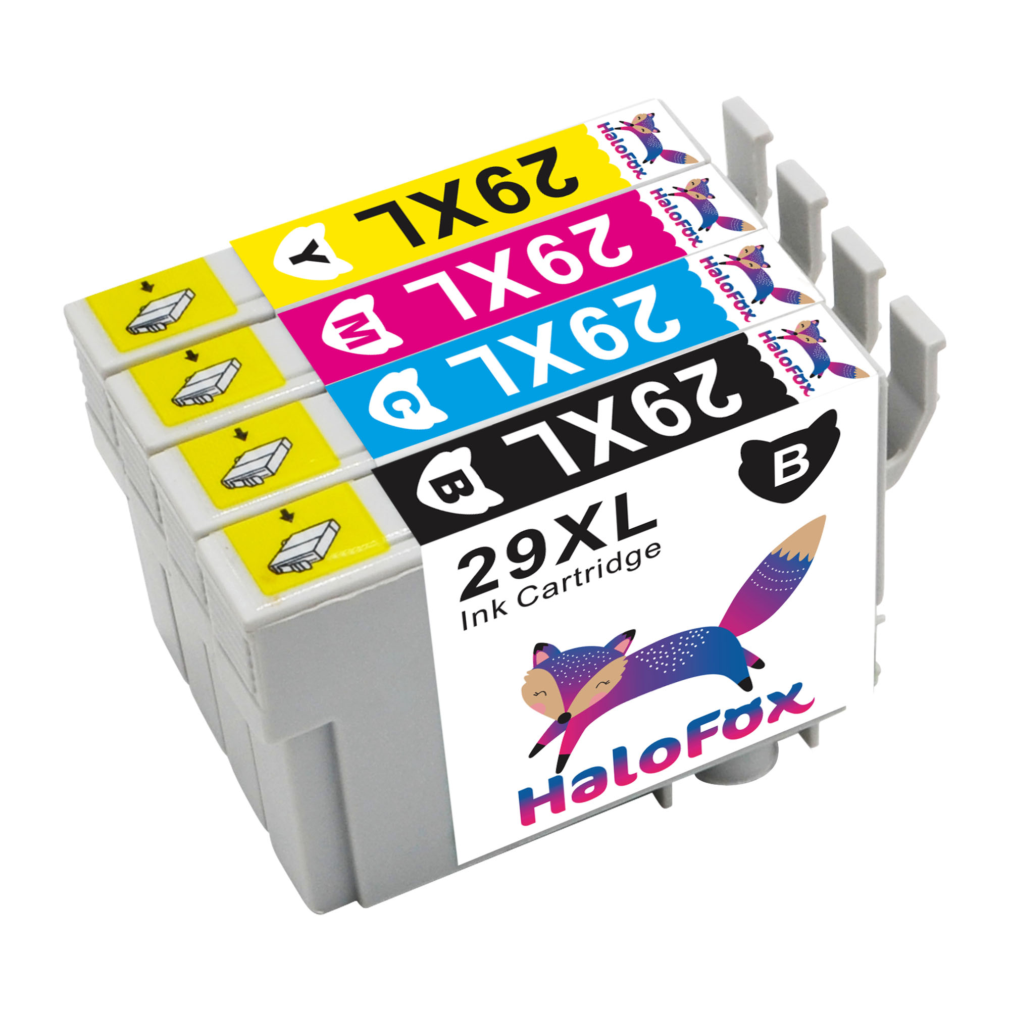 EU---HaloFox Replacement 29XL Ink Cartridges Combo Pack High Yield Comopatible For Epson 29 XL xp-235 xp-332 xp-335 xp-432 xp-435 Printer 1-Set of 4 Pack