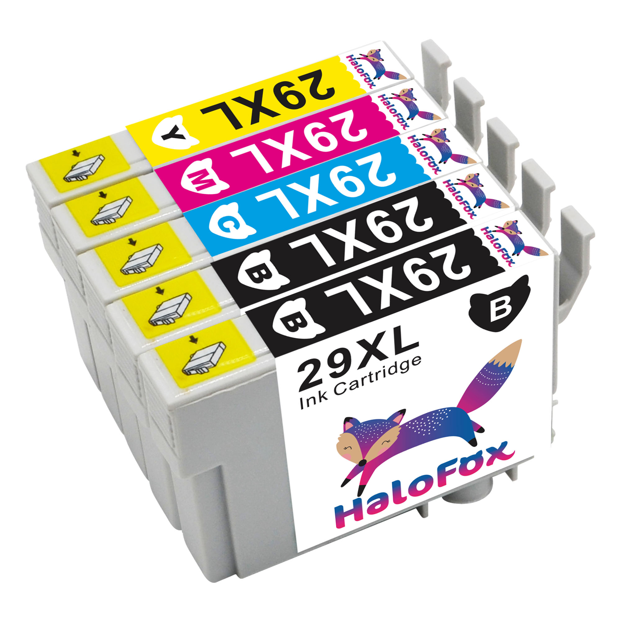 EU---HaloFox Set of 5 Pack Replacement 29XL Ink Cartridges Print Combo Pack High Yield Compatible For Epson 29 XL xp-235 xp-332 xp-335 xp-432 xp-435 Printer
