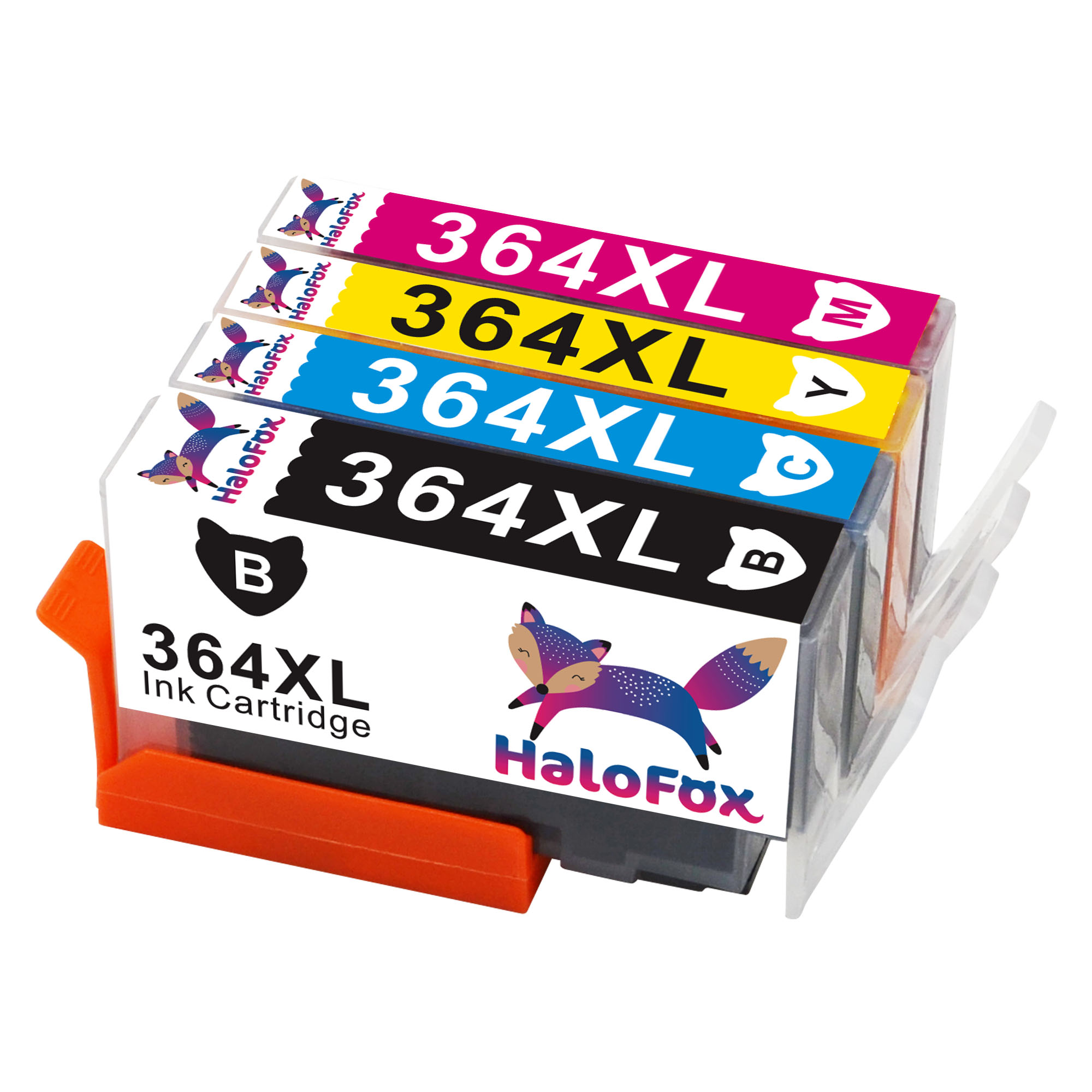 EU---HaloFox 4 Pack (Black?Cyan, Magenta, Yellow) High Yield Replacememt For HP 364XL 364 XL Ink Cartridges Compatible For HP 5510 5520 5524 6510 6520 7510 7520 Printer