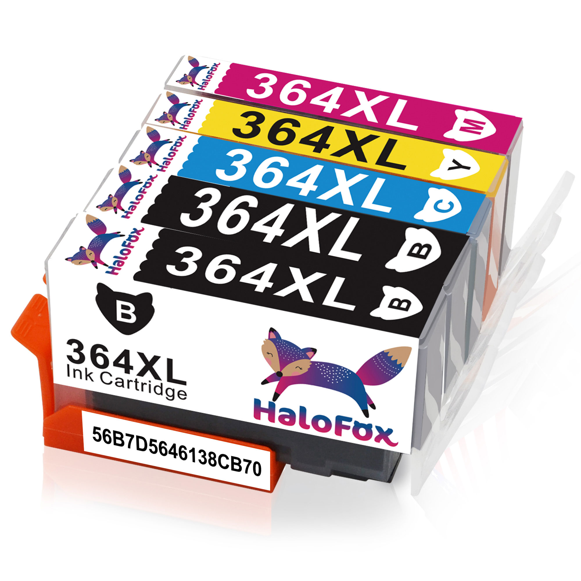 HaloFox 5 Ink Cartridges 364XL Combo Multipack 364 XL High Yield Compatible for HP DeskJet 3520 3070A OfficeJet 4620 Photosmart 5510 5514 5515 5520 5524 5525 6510 6520 7510 7520 e-All-in-One Printer Photosmart Plus B209a C5380 C6380