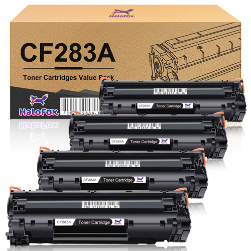 HaloFox Compatible Toner Cartridge Replacement for HP CF283A 83A LaserJet Pro MFP M127fn M127fp M127fs M127fw M201d M201dw M201n M202dw M202n M225dn M225dw M225nw M225rdn M226dn M226dw(Black, 4-Pack)
