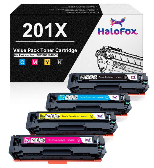 HaloFox Compatible Toner Cartridge Replacement for HP 201A 201X (4-Pack)